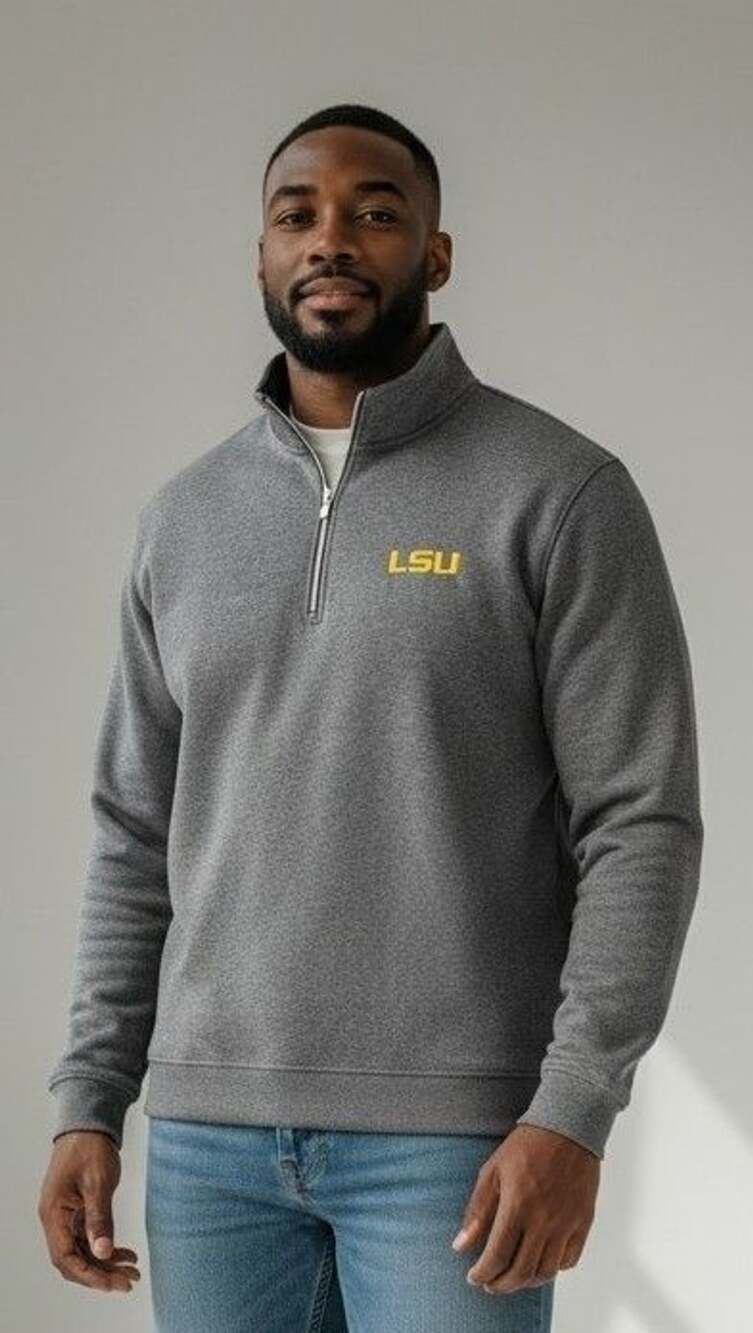 FootJoy LSU Tigers Quarter-Zip Pullover Size XL Grey